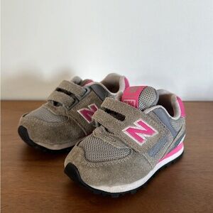 New Balance Kids' Pink and Gray Sneakers